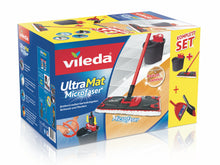 Lade das Bild in den Galerie-Viewer, Vileda UltraMat Mikrofaser Komplett Set Wischer Powerpresse mit Kehrset Vileda