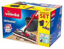 Lade das Bild in den Galerie-Viewer, Vileda Ultramat 2in1 Bodenwischer Flachwischer Wischmop Eimer PowerPresse