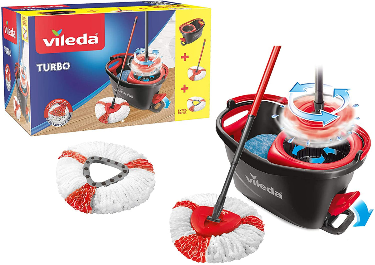 vileda eimer mit pedal reparieren Vileda Easy Wring/Clean Turbo Set Besen mit Eimer + 2 Refill – Terace-Shop