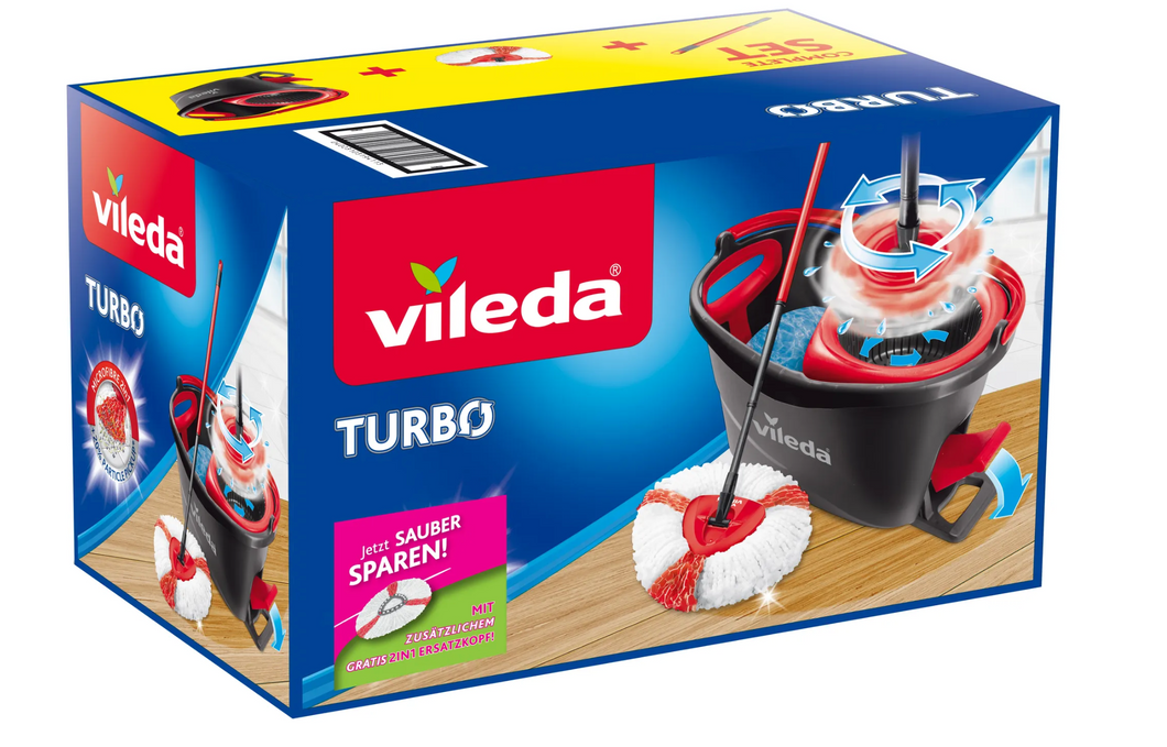 Vileda Wischmop Set Turbo Komplett Box inkl. Ersatzkopf