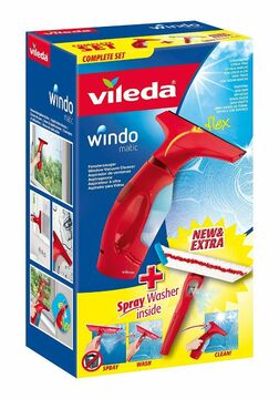 Vileda Windomatic Fenstersauger mit Spray Einwascher